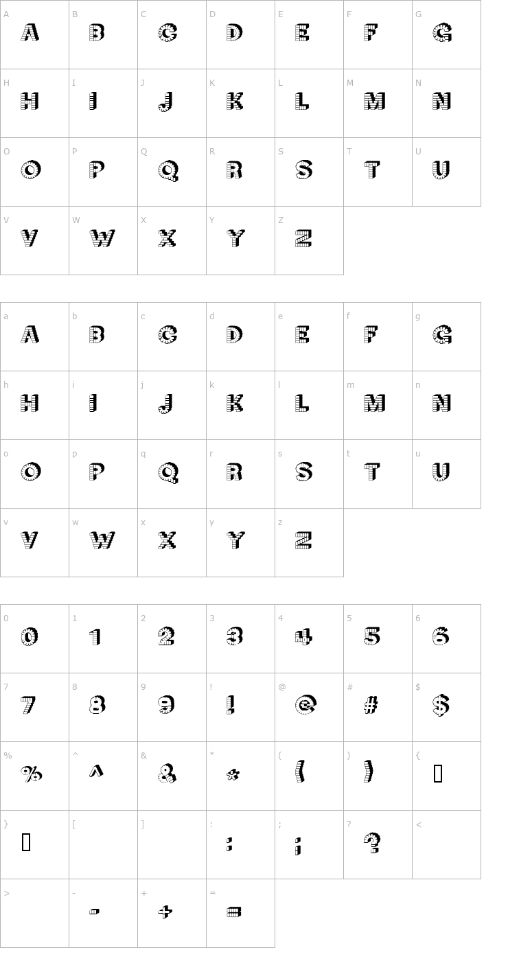 Character Map Neck Candy Font