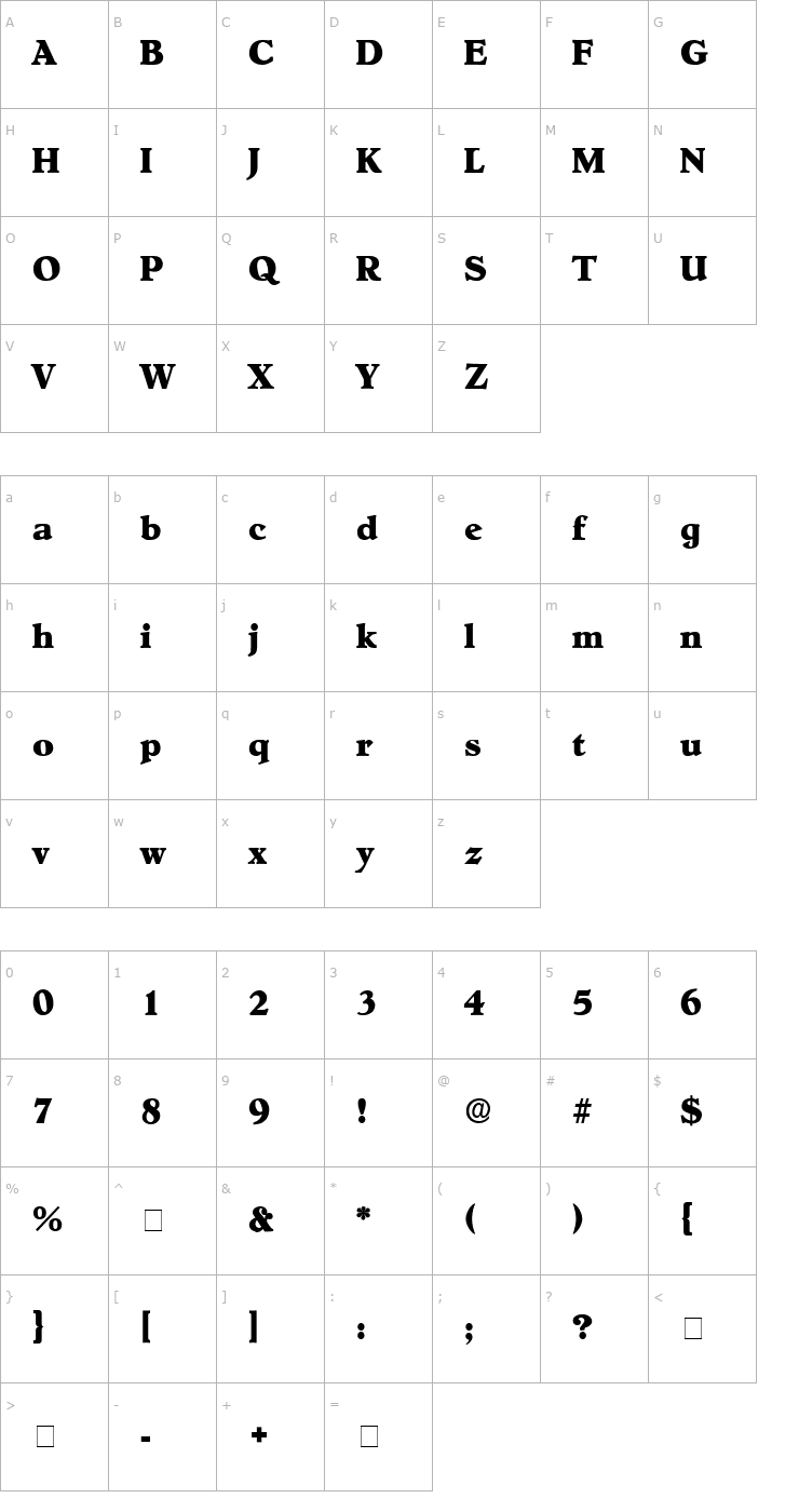Character Map Negotiat Display SSi Font