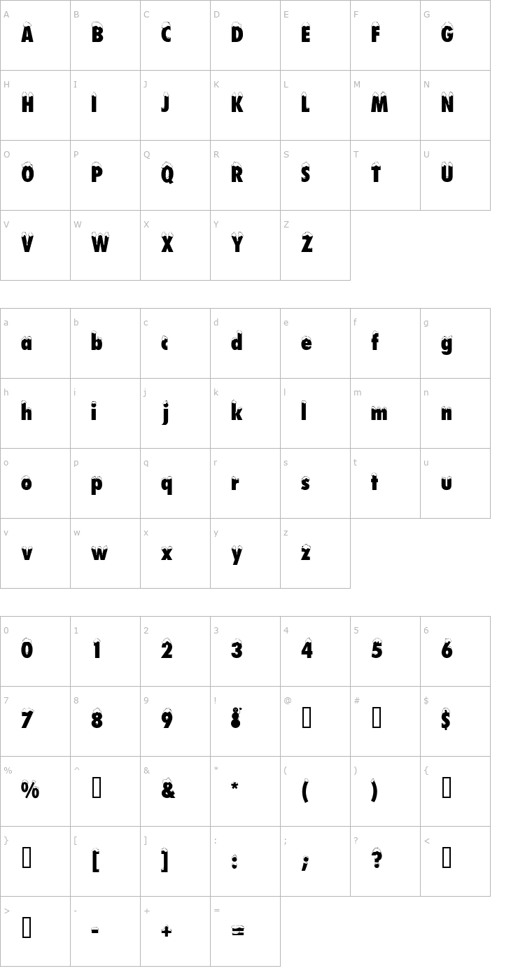 Character Map Neige Font