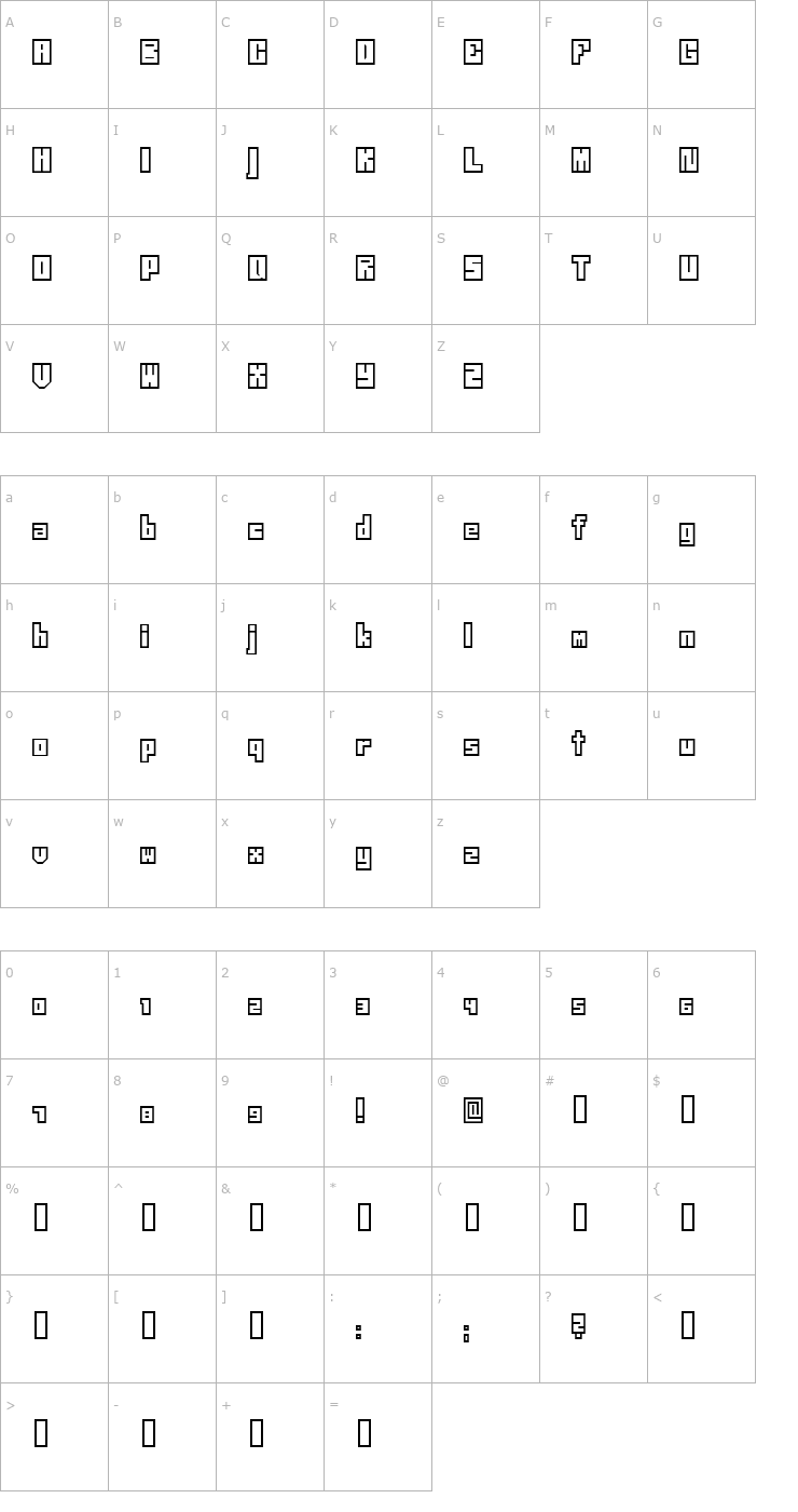 Character Map Neistil Font