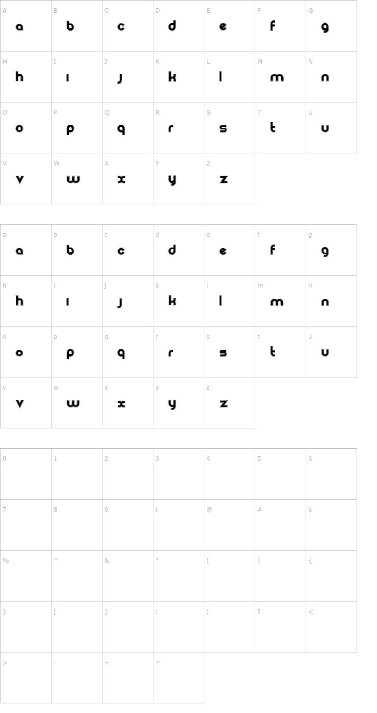 Character Map Neon Font