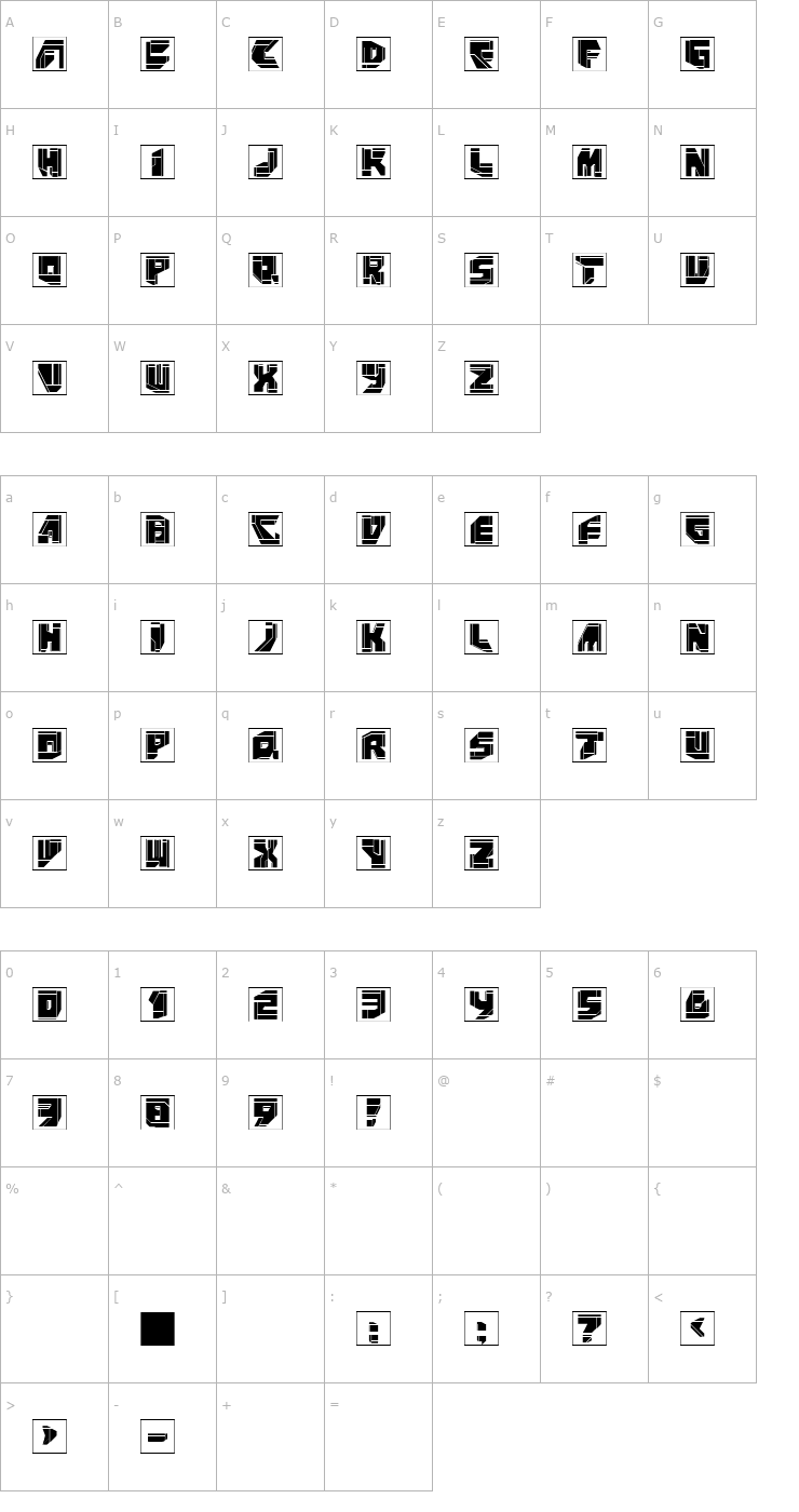 Character Map NeoPanFrames Font
