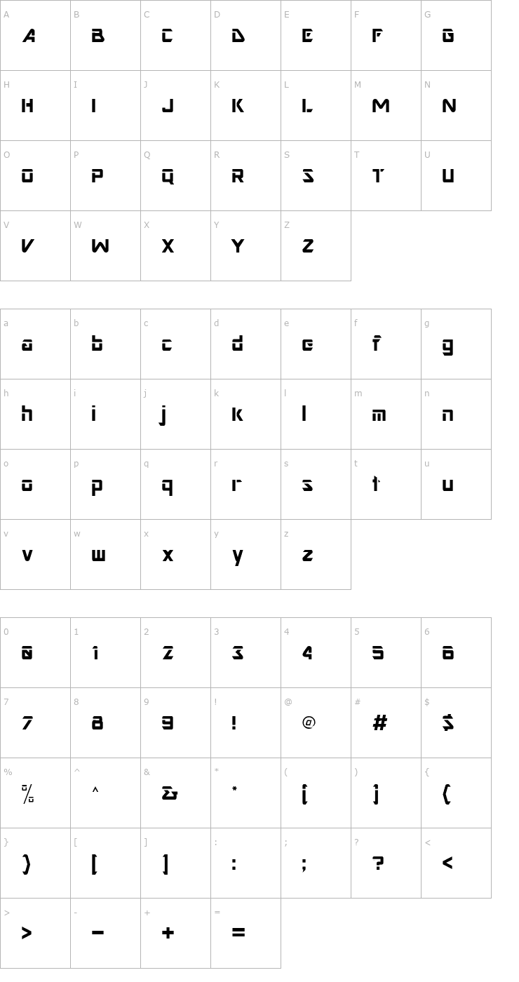 Character Map Nesbitt Font