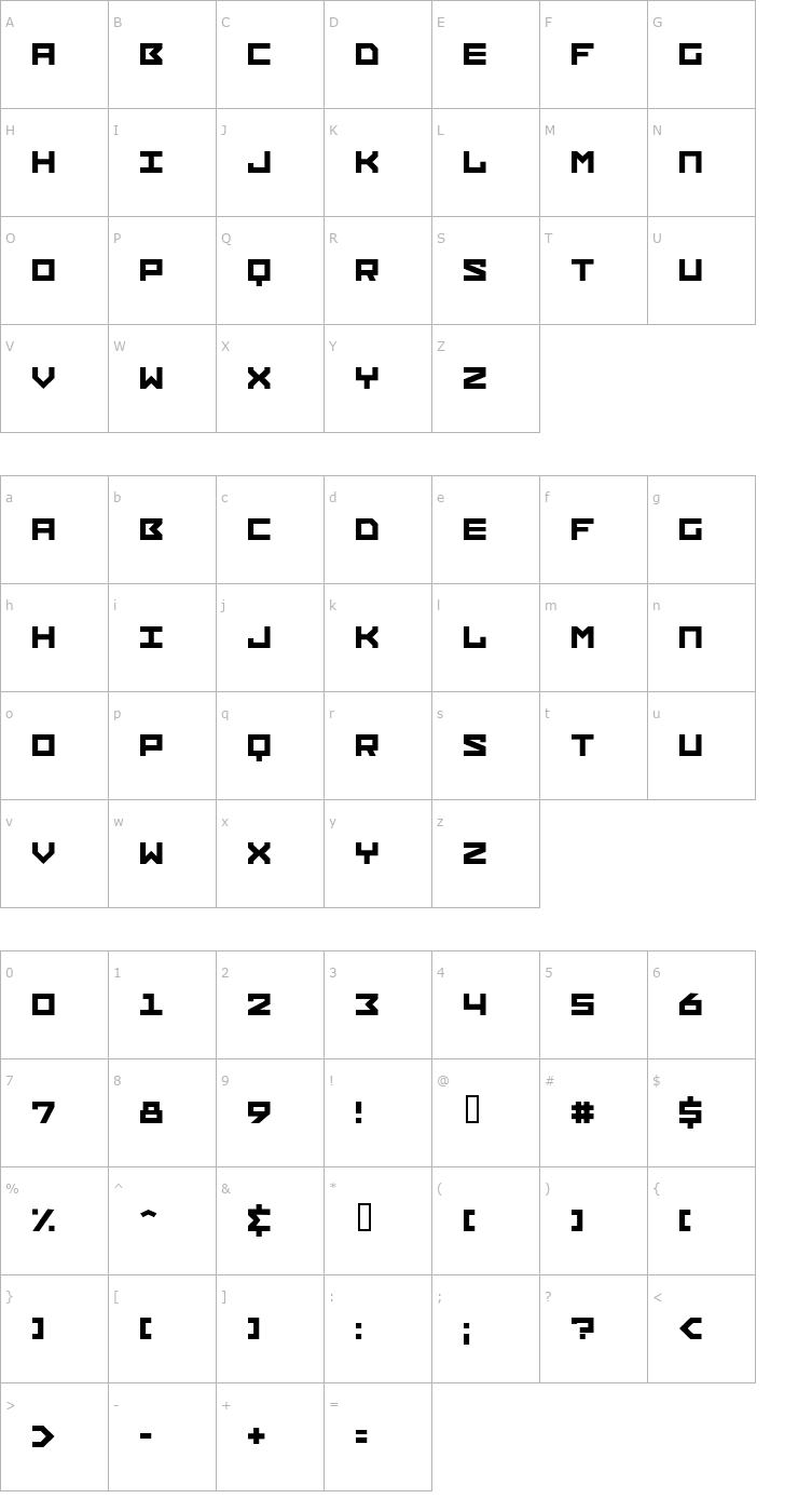Character Map Network Font