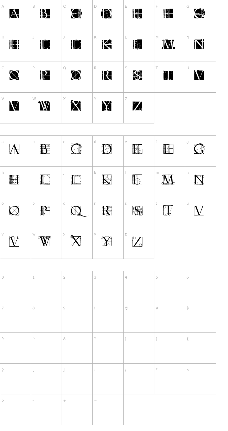 Character Map Neudoerffer Scribble Quality Font