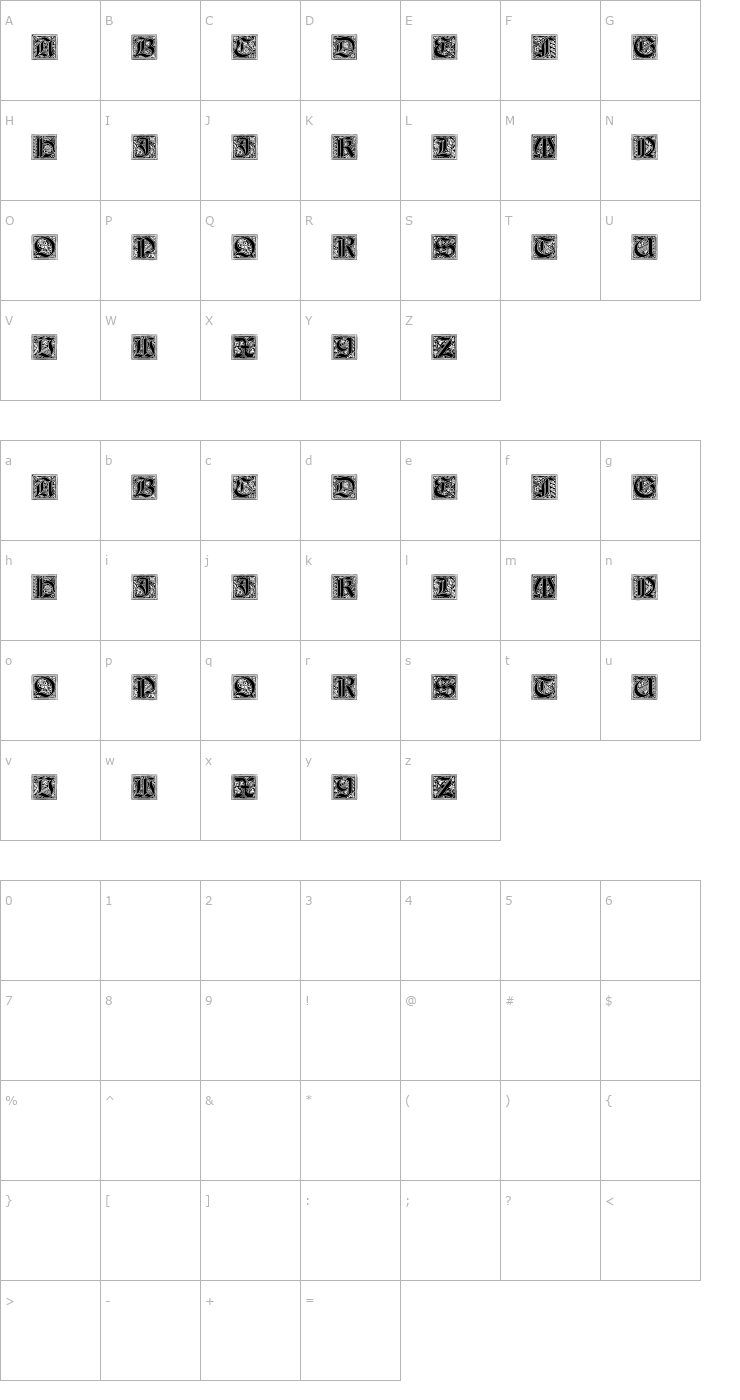 Character Map NeugotischeInitialen Font