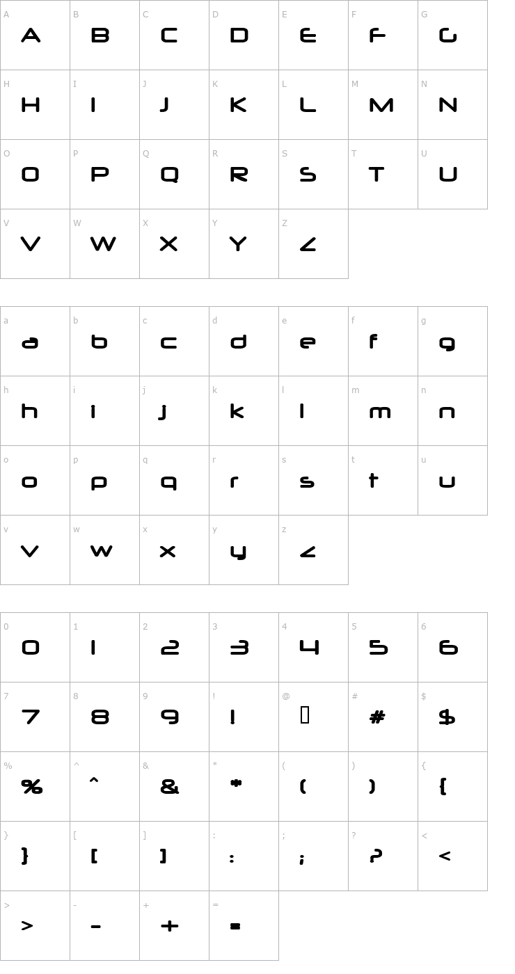 Character Map Neuropol Bold Font