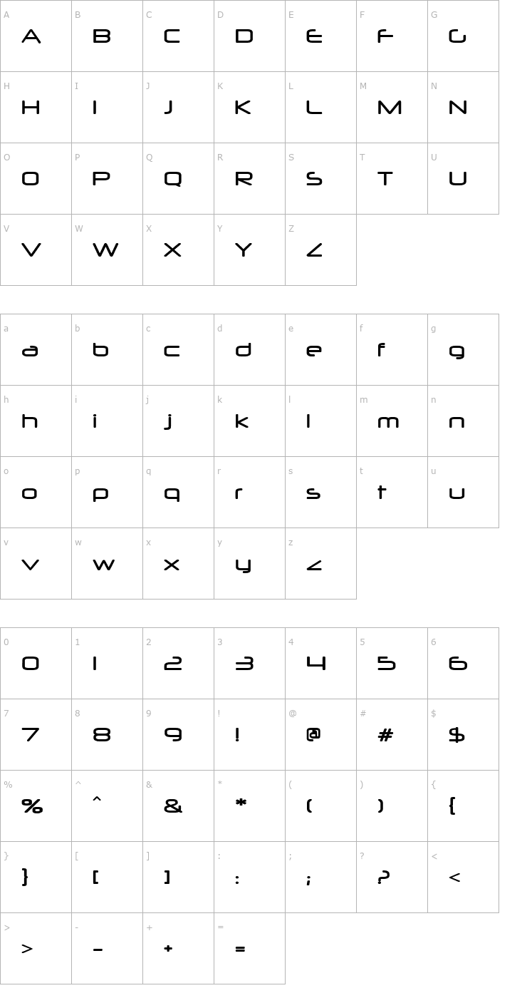 Character Map Neuropol Font