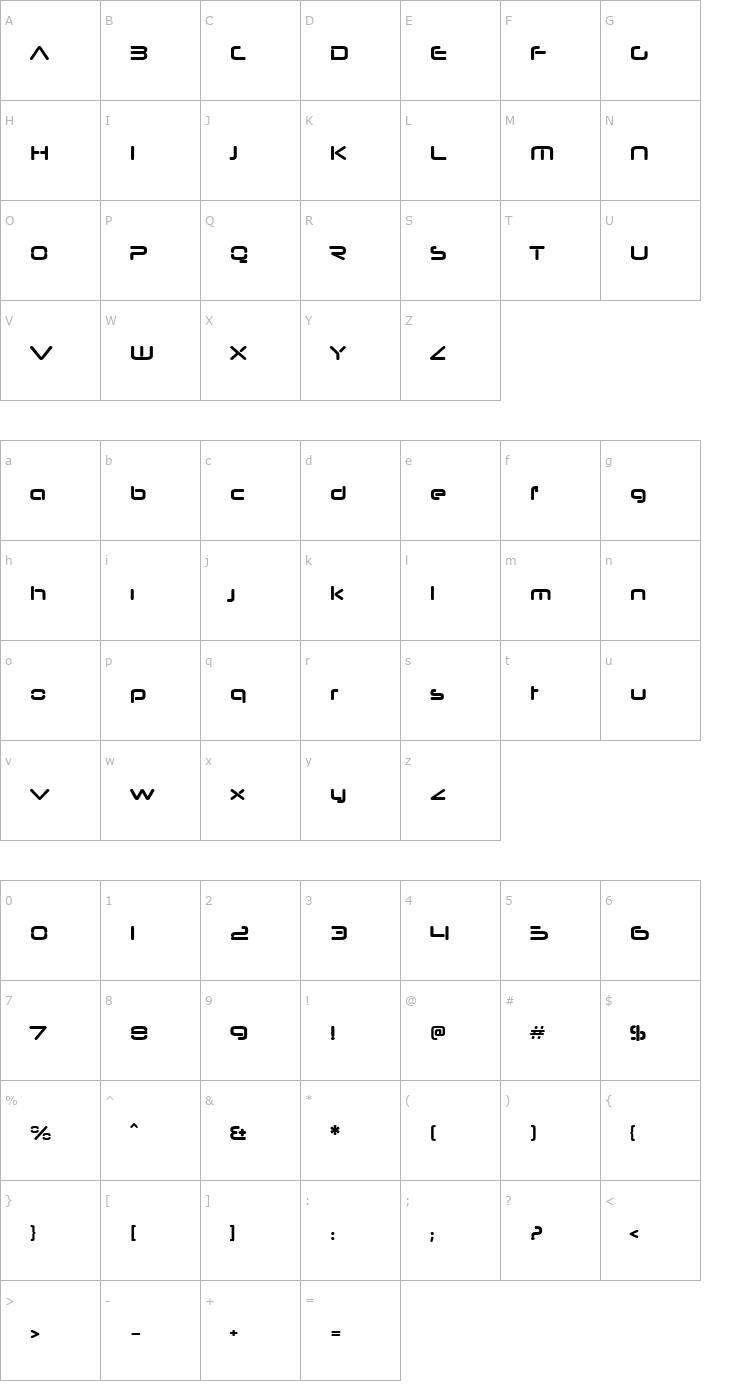 Character Map Neuropol Nova Bold Font