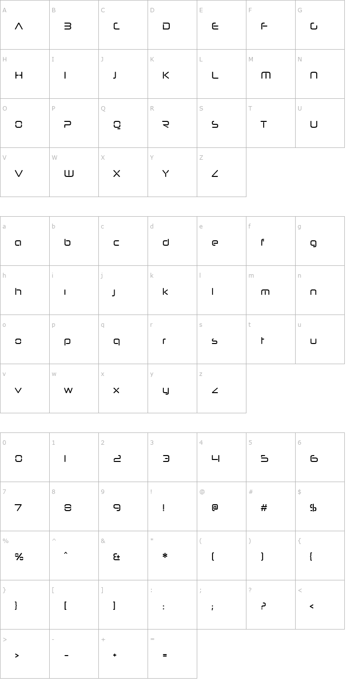 Character Map Neuropol Nova Cnd Font
