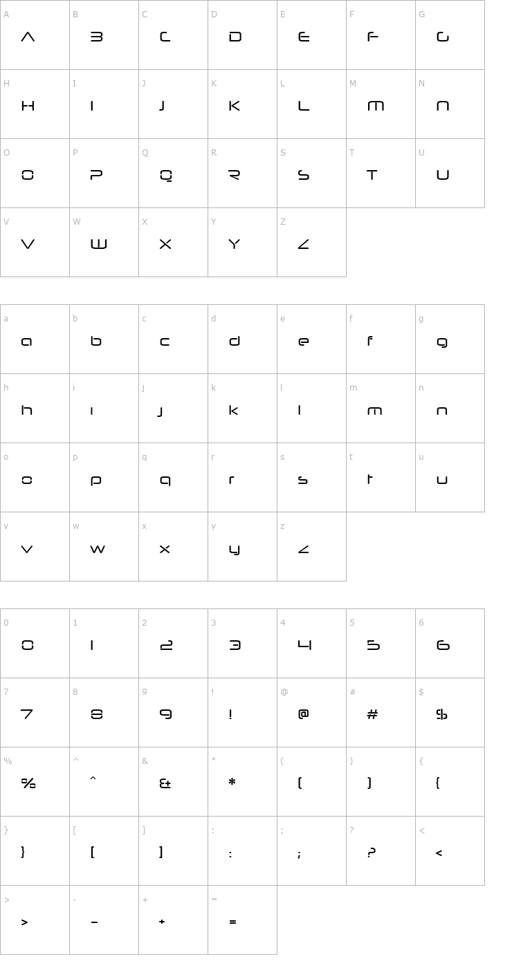 Character Map Neuropol Nova Font
