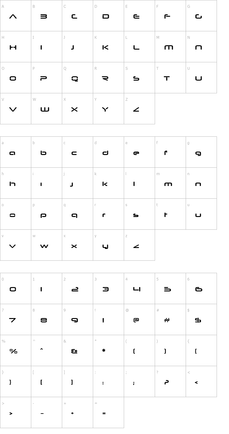 Character Map Neuropol Nova Xp Bold Font