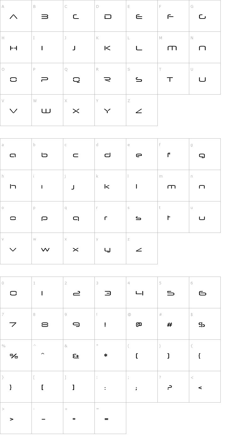 Character Map Neuropol Nova Xp Font