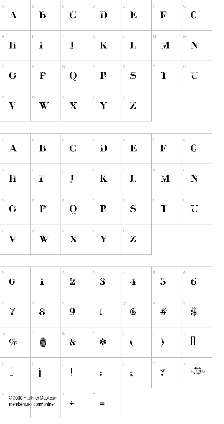 Character Map Neurotoxin Font