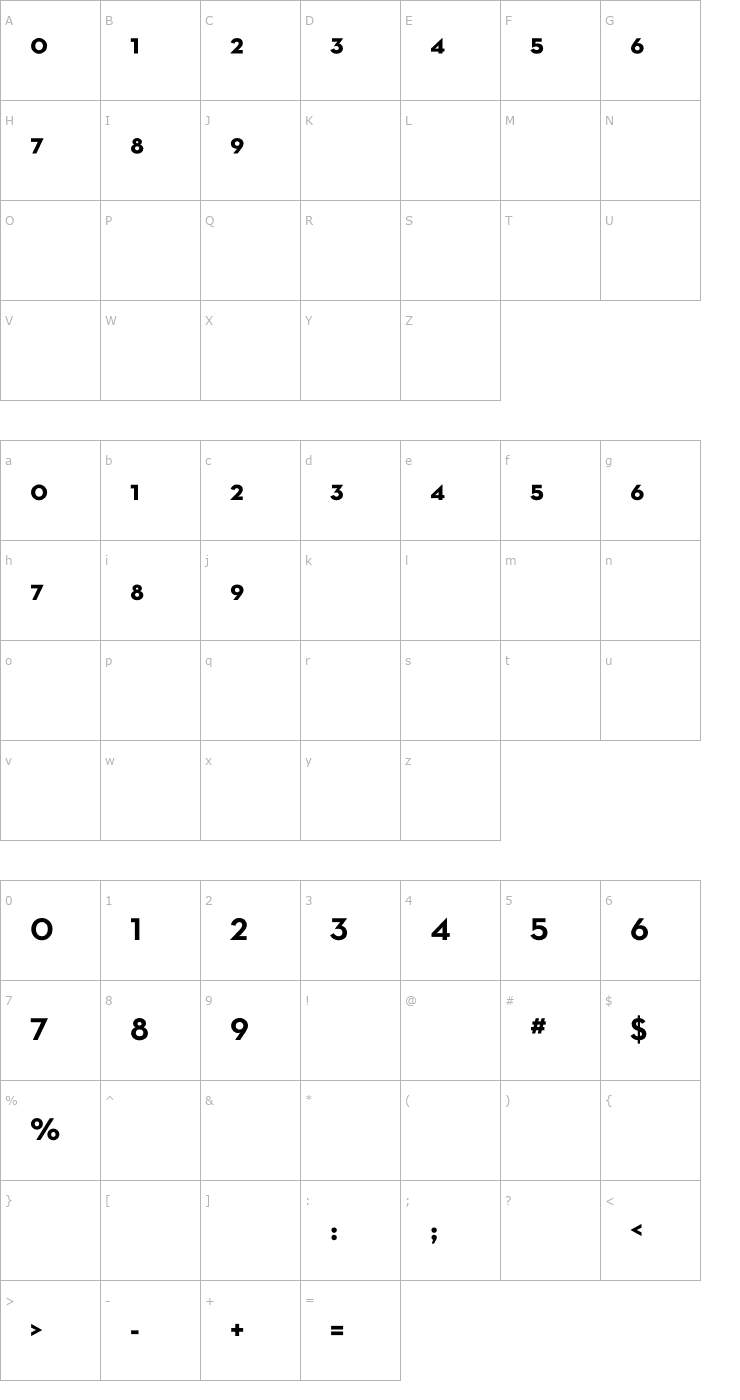 Character Map NeutraText-BoldFractions Font