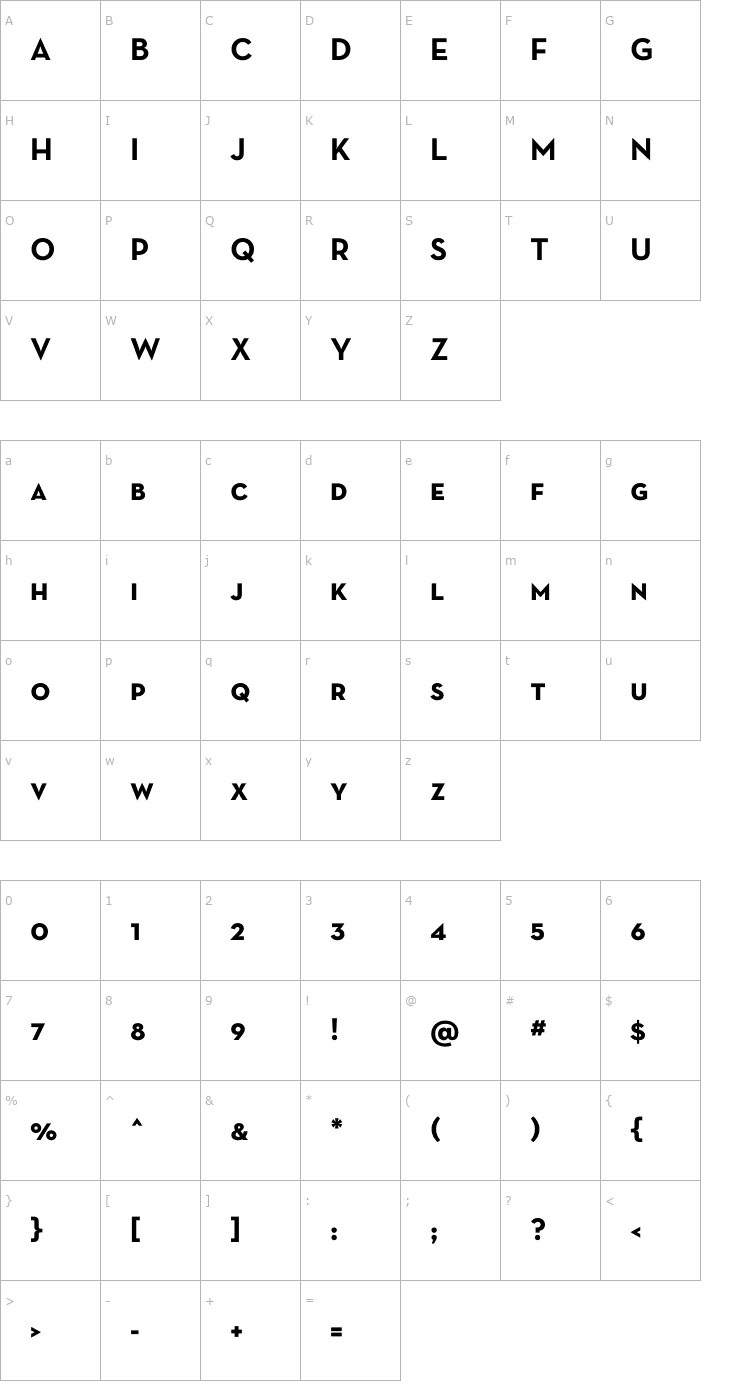 Character Map NeutraText-BoldSC Font