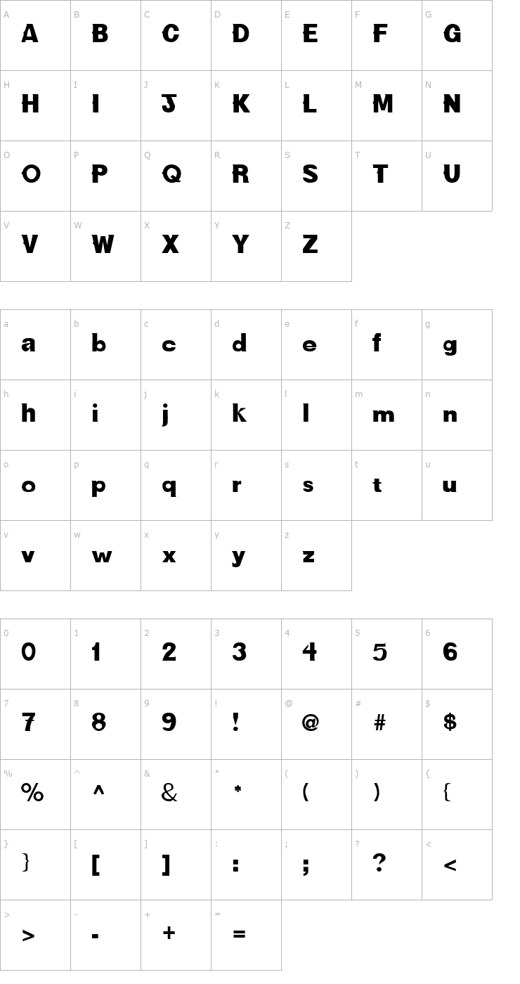 Character Map New Bold Font