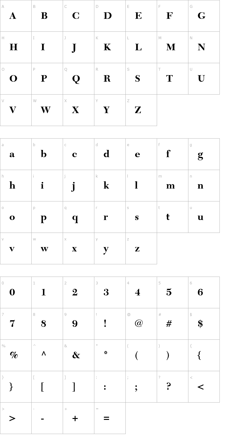 Character Map New Caledonia Bold Font
