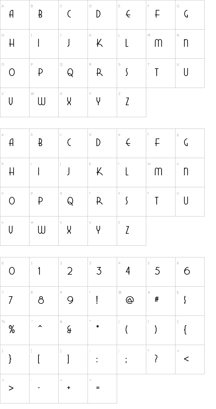 Character Map New Deal Deco NF Font