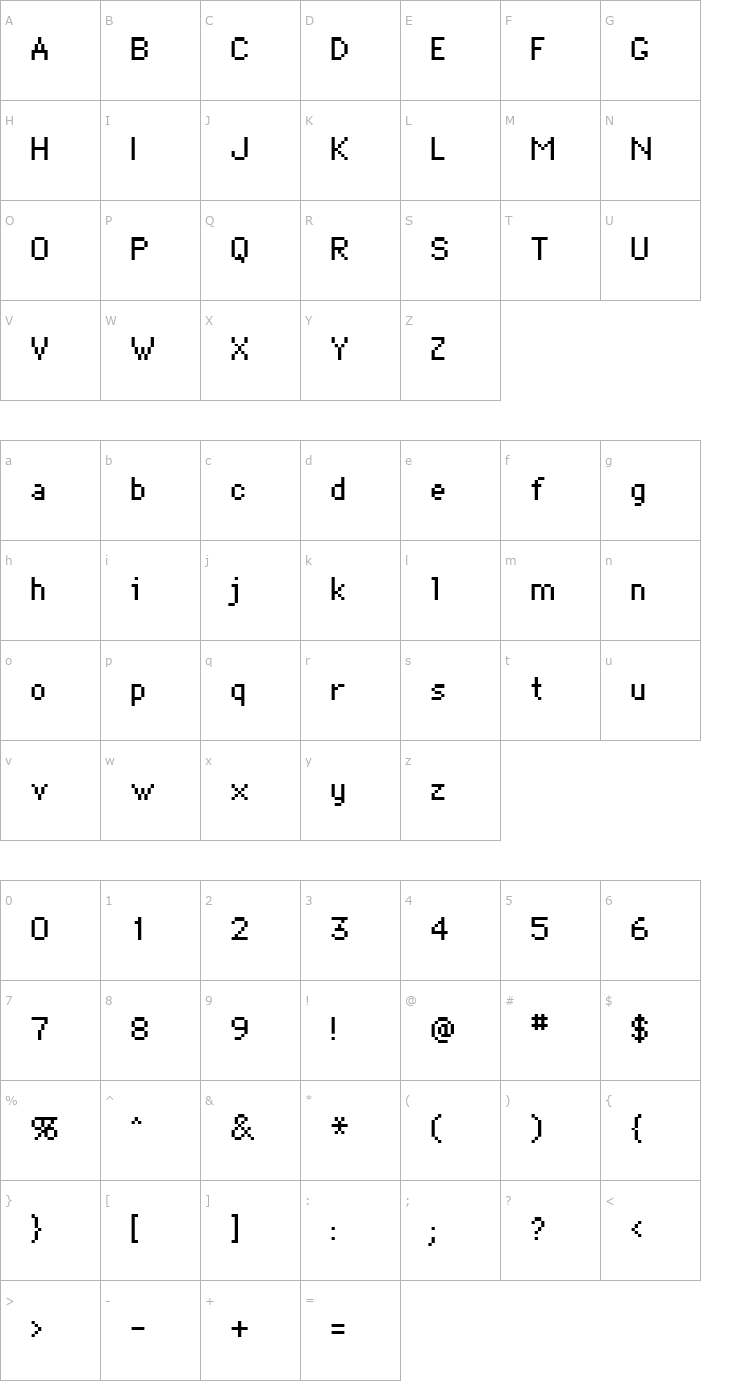 Character Map New Geneva Nine ICG Font