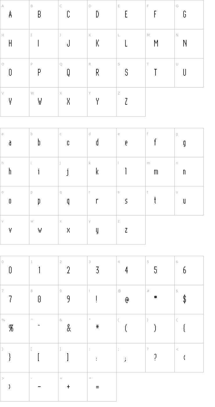 Character Map New Geneva Nine ICG Point Font