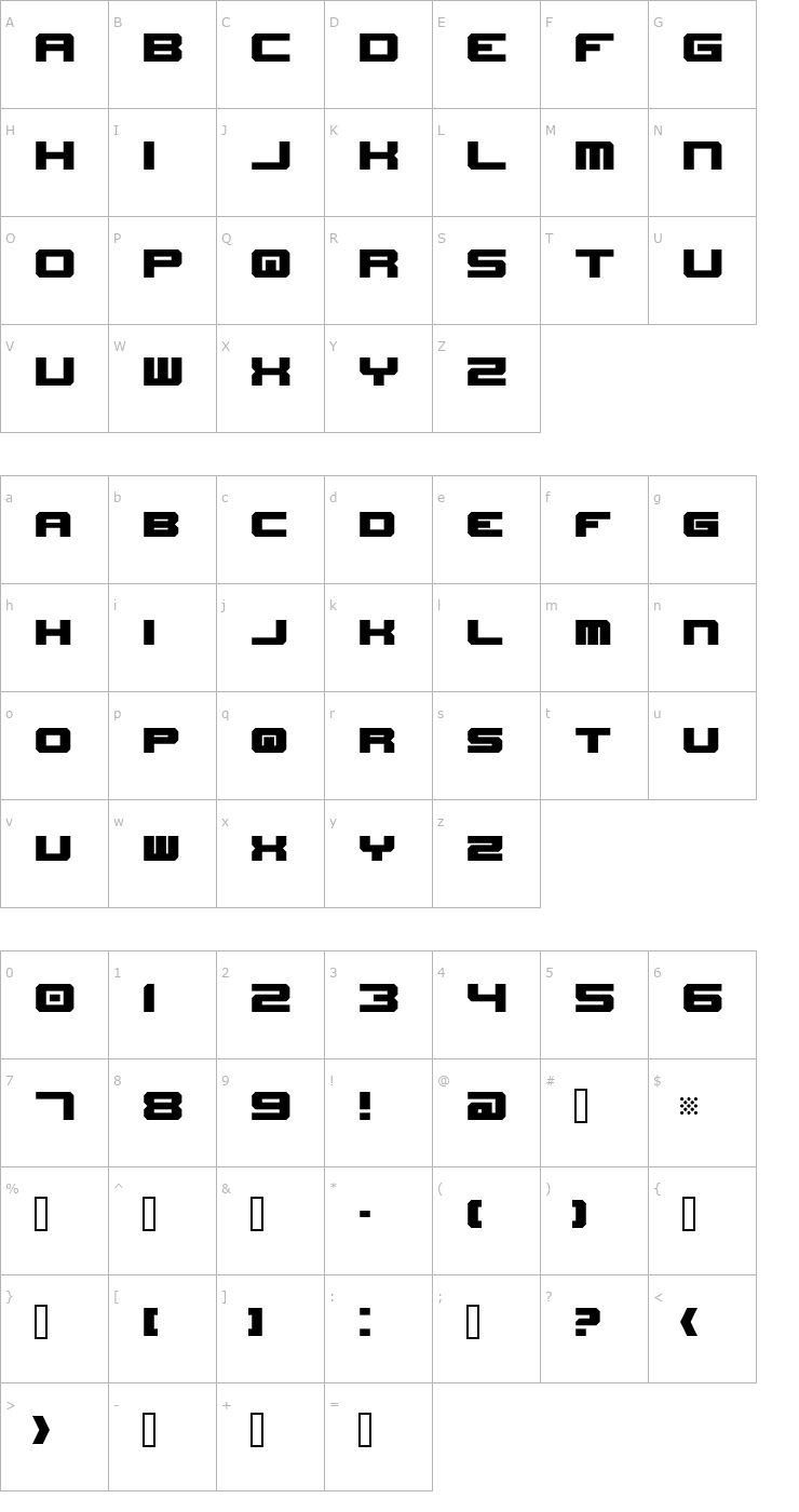 Character Map New Horizons Font