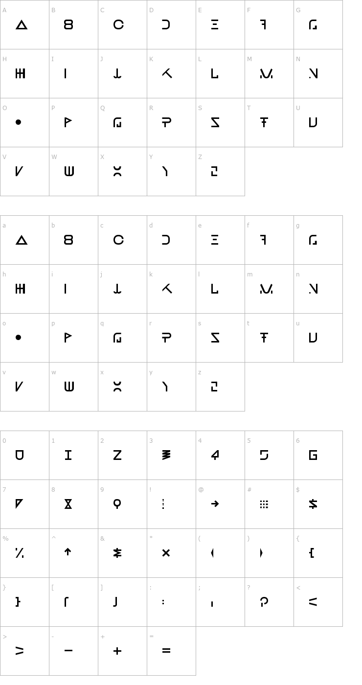 Character Map New Job Regular Font