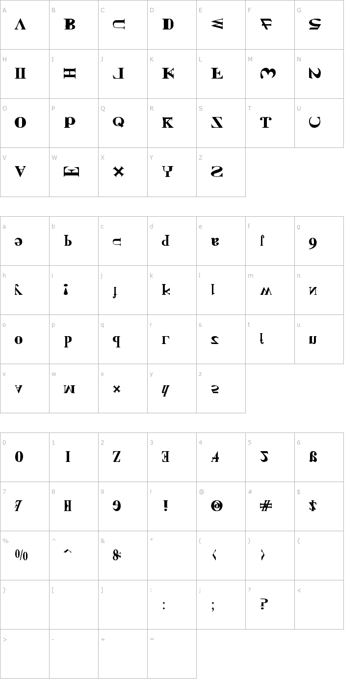 Character Map New Kind Of English Font