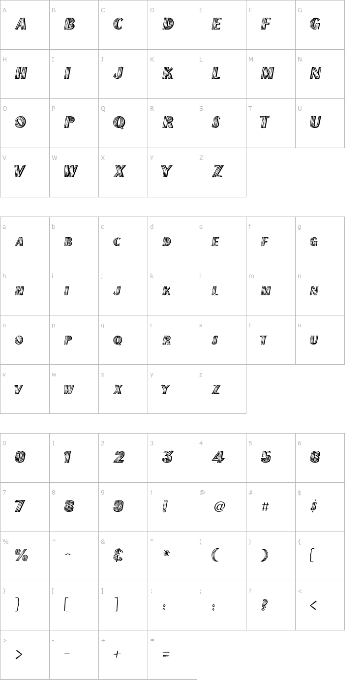Character Map New Mexico Regular Font