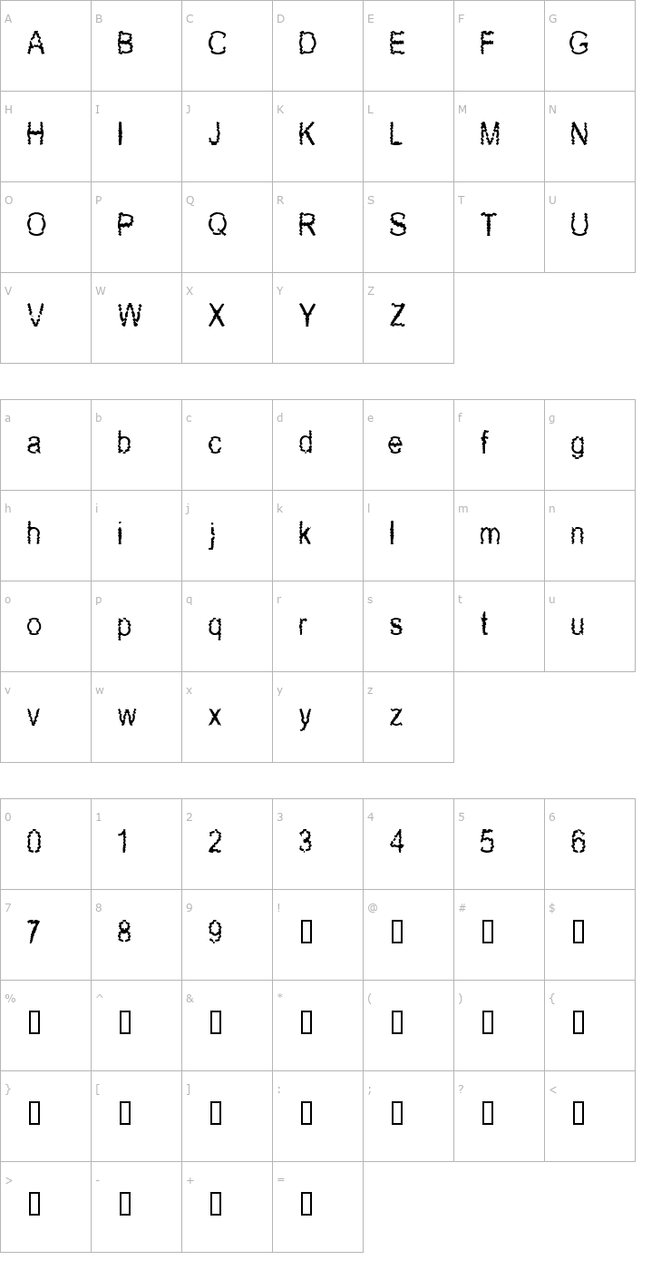 Character Map New Mozak Font