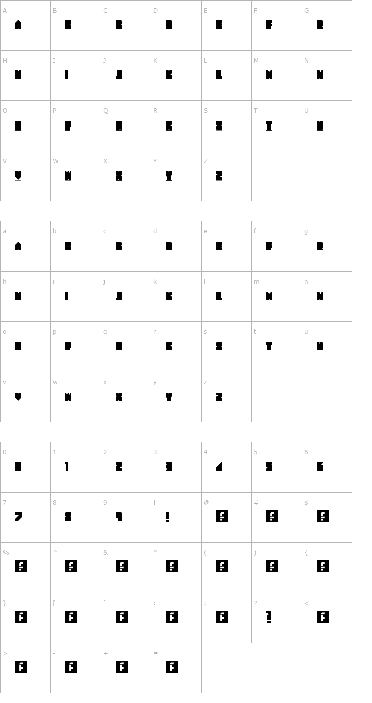 Character Map New Wave 2009 Font