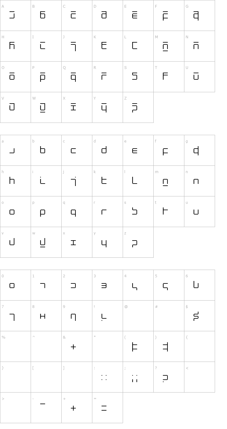 Character Map NewAlphabetTwo Font