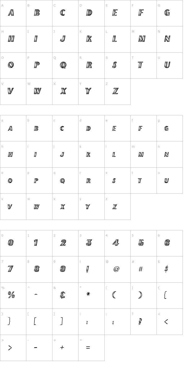 Character Map NewMexico Font