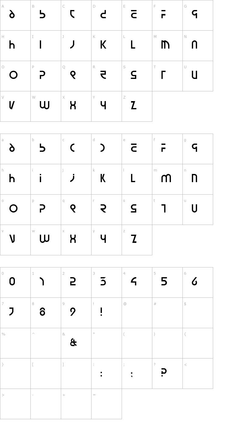 Character Map Newsiren Font