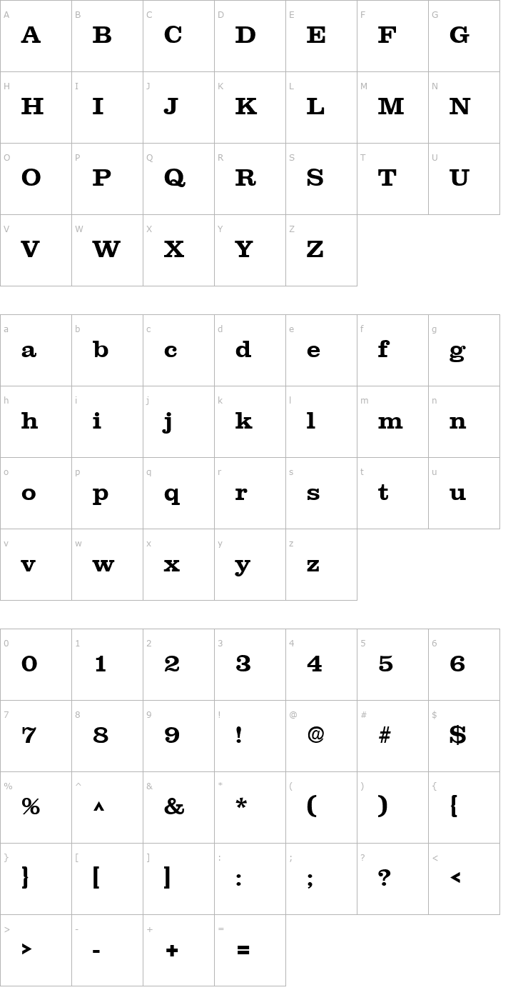 Character Map Newsline SF Bold Font