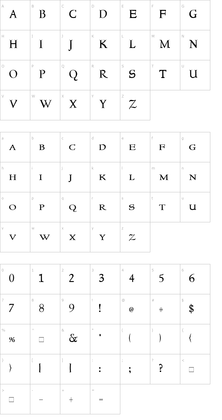 Character Map NewStyleSmallCaps Font