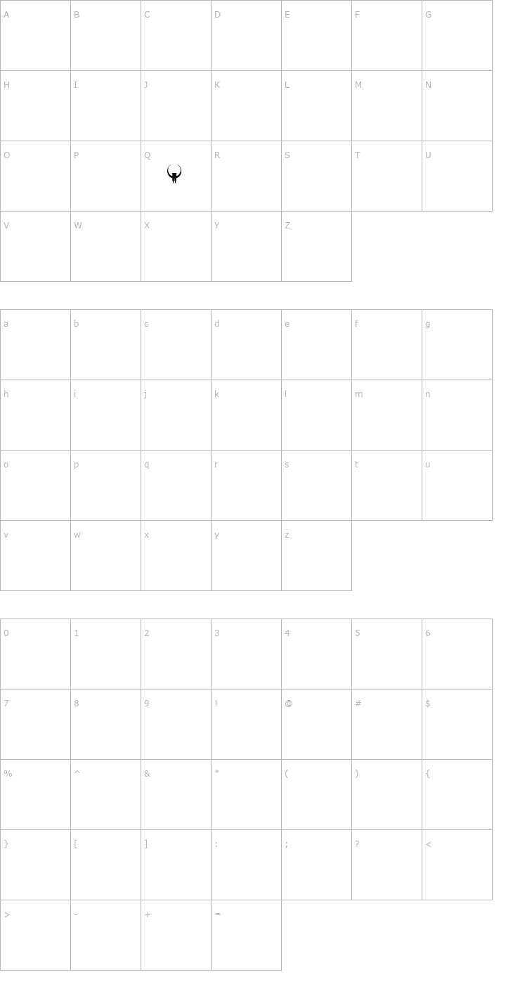 Character Map NewSymbolFont Font