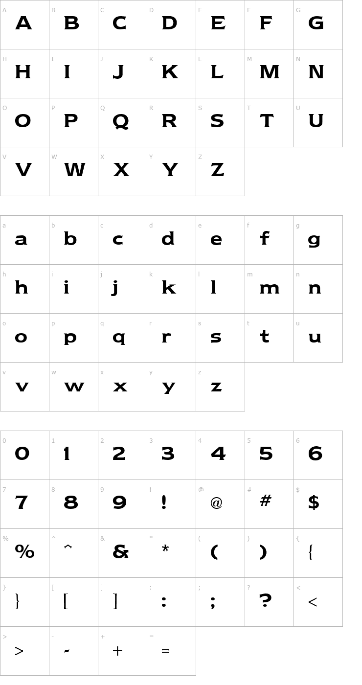 Character Map Newtext Bold Font