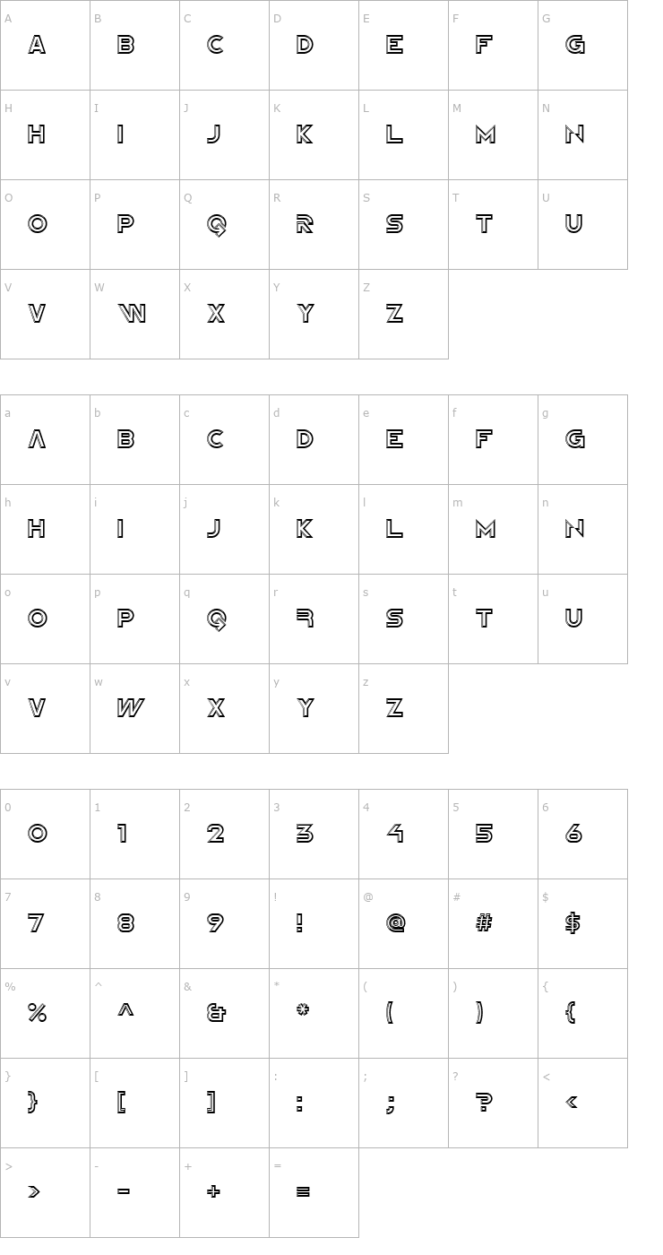Character Map Newtron ICG Alt Font