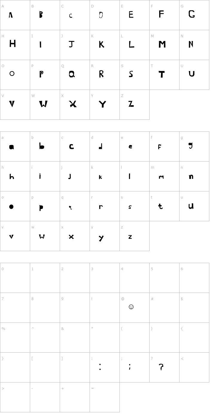Character Map NewWGL4Font Font