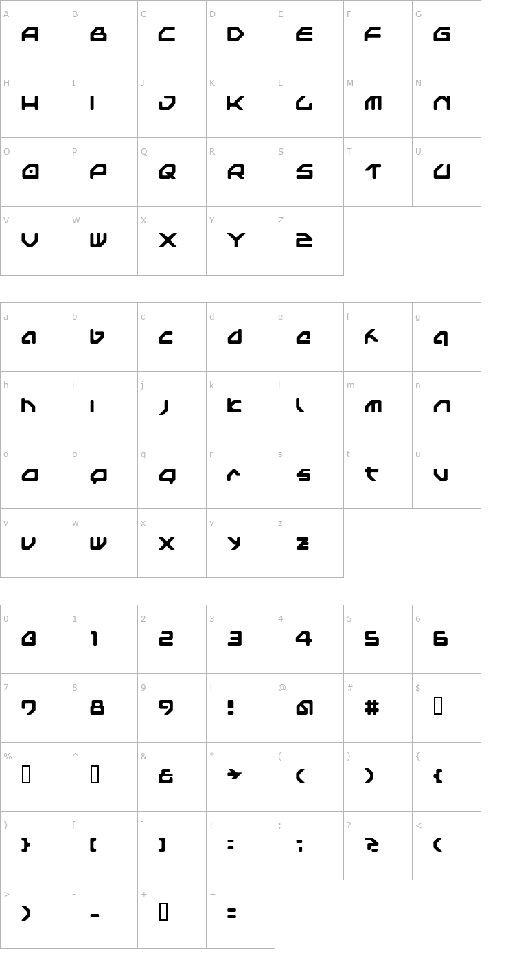 Character Map Next Games Font