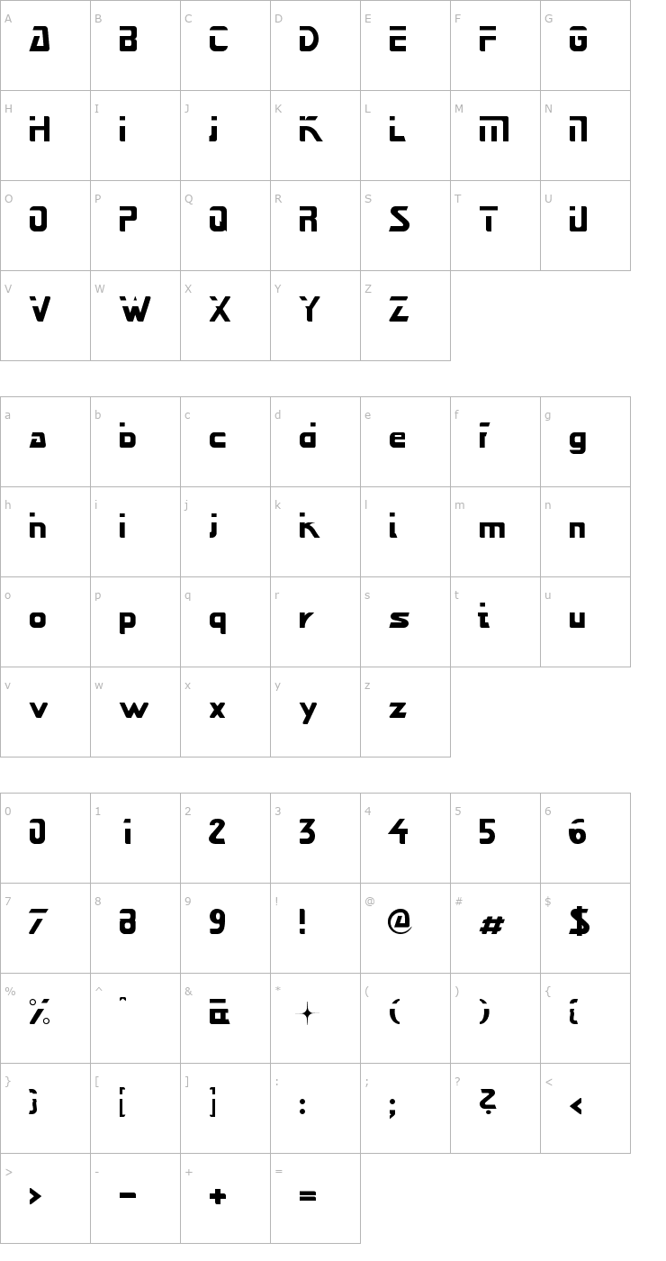 Character Map Next Star Font