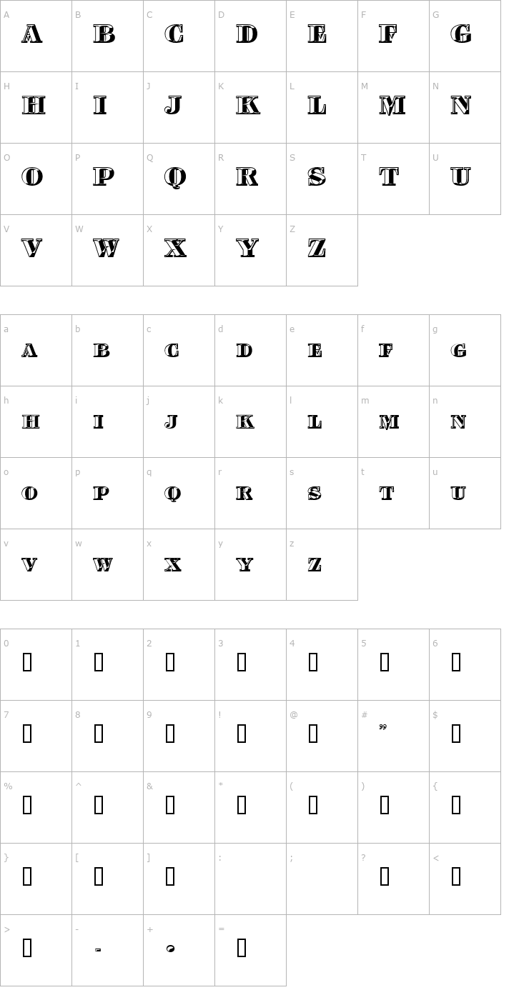 Character Map NicoleDNA Font