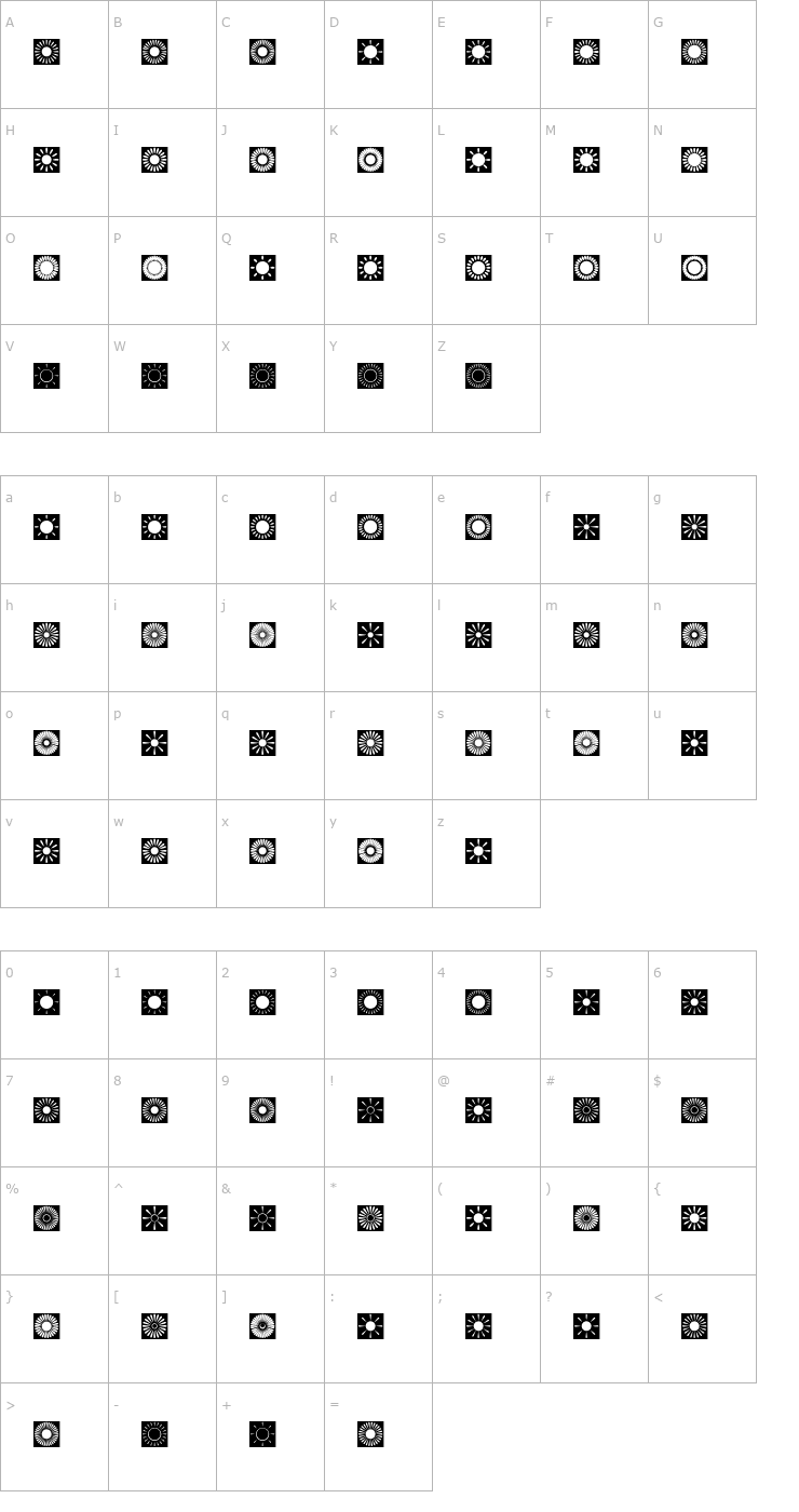 Character Map Nikkoo01 Font
