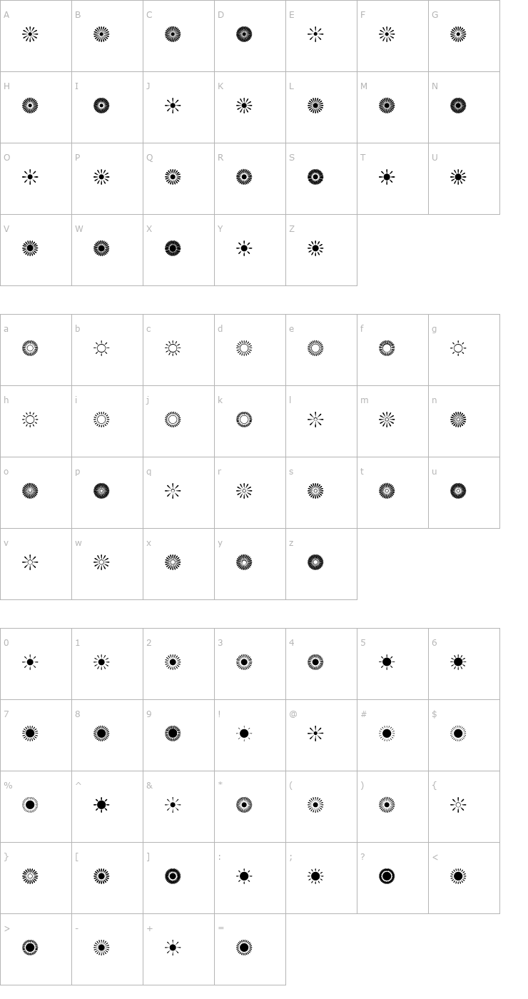 Character Map Nikkoo02 Font