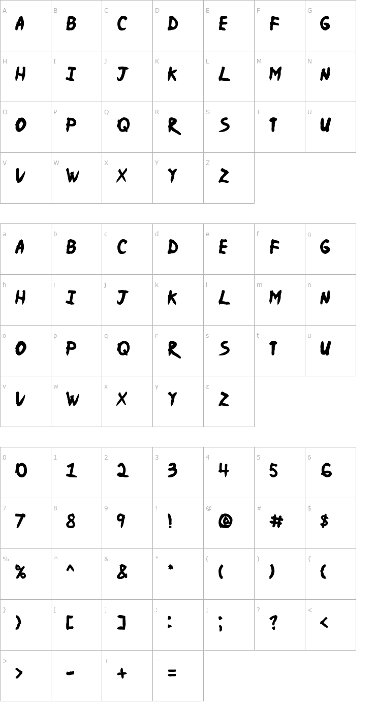 Character Map Ninja Naruto Font