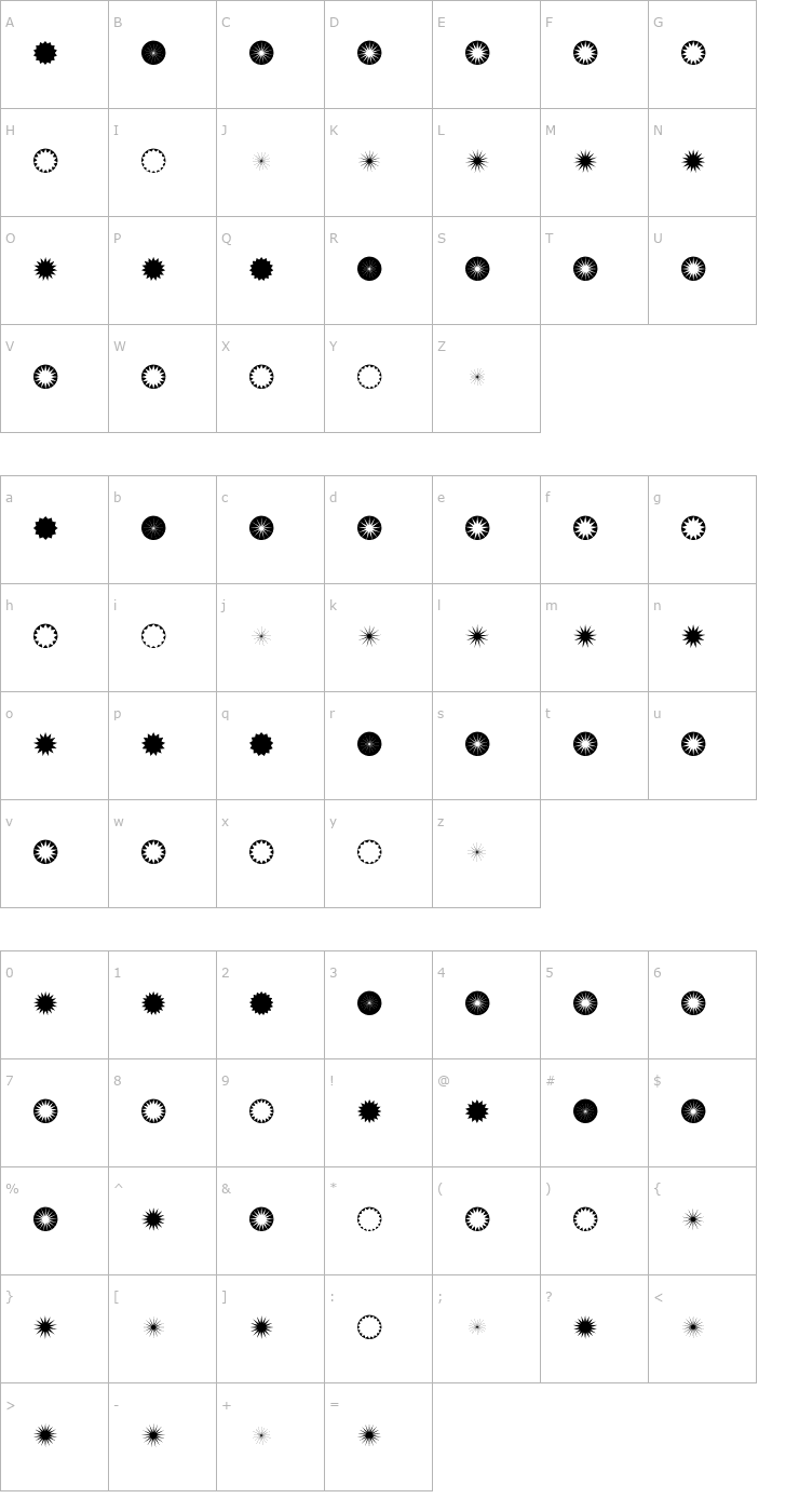 Character Map Ninkimono Font