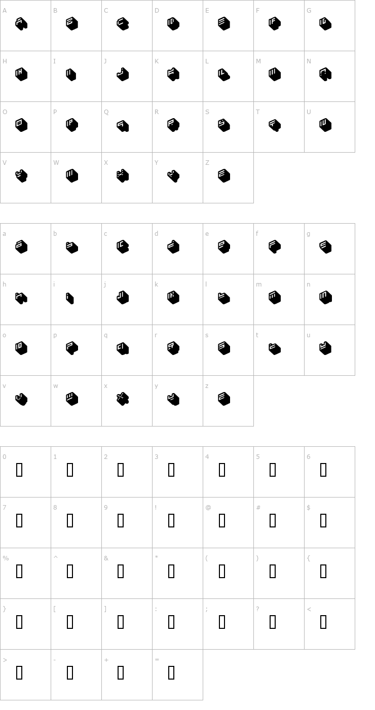 Character Map nippon blocks Font