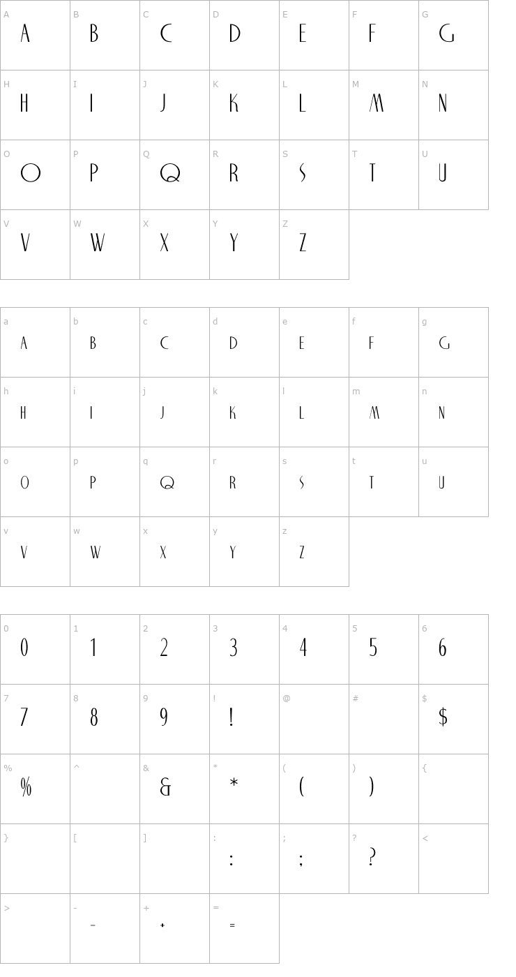 Character Map NiteClub Font