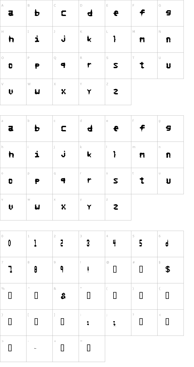 Character Map No Refunds Font